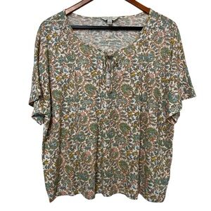 Lucky Brand Paisley Peasant Womens Top Size Large Cottagecore Boho Oversized